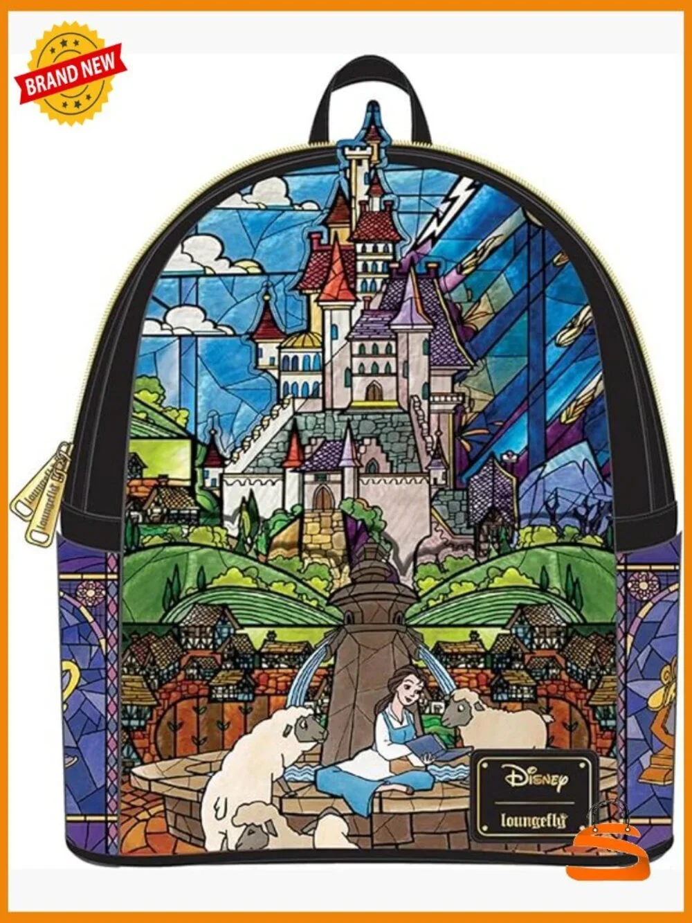 Officially Licensed Disney Beauty and the Beast Belle Castle Mini Backpack Faux